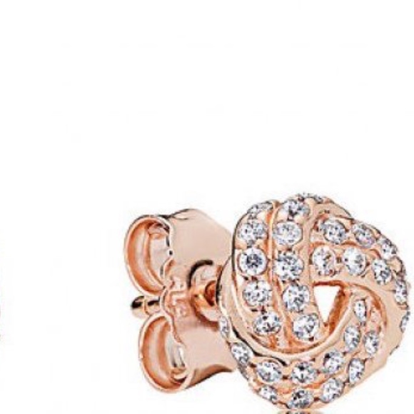 Pandora Rose Sparkling Love Knot Stud Earrings - Picture 3 of 6